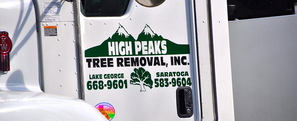 high peaks tree removal truck close up